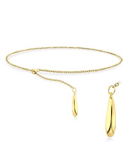 Gold plated Drop Shape Silver Bracelet BRS-445-GP